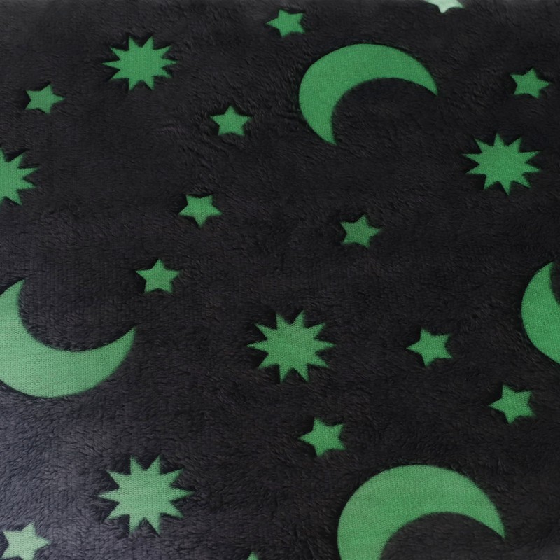 1.5x2m Luminous Blanket Double Side Flannel Star Moon Design Soft