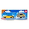siku 1629 Car with Caravan Trailer, Metal/Plastic, Yellow/Silver, Detachable Caravan