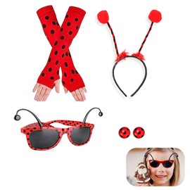 SJENG 4 Pieces Miraculous Ladybug Costume,headbandladybug Accessories Set Suitable for Party Birthday Party/Christmas Party