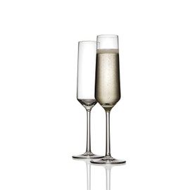 Schott Zwiesel Pure Glassware - Champagne Flutes - Processo Glasses - 215ml - Pack of 2