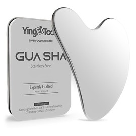 Stainless Steel Gua Sha Stone, Guasha Stone for Jaw Lines Firming and Reducing Face Swelling, Skin Care Gift - Silver