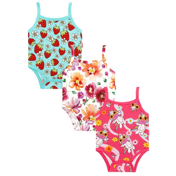 EASWEET Baby Girl 3-Pack Sleeveless and Camisole Bodysuit Bamboo Viscose