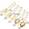 Kitchen Utensils Set 5 PCs Gold Serving Spoon Slotted Spoon