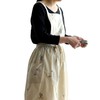 Cooking Apron Flower Embroidery Waterproof Wear Resistant Baking Apron for