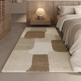 Floor Mats for Bedroom Bedside Carpet for Living Room Home Decoration Foot Mat Soft Plush Minimalism Rugsize: 180*250cm, color: yellowish-white2