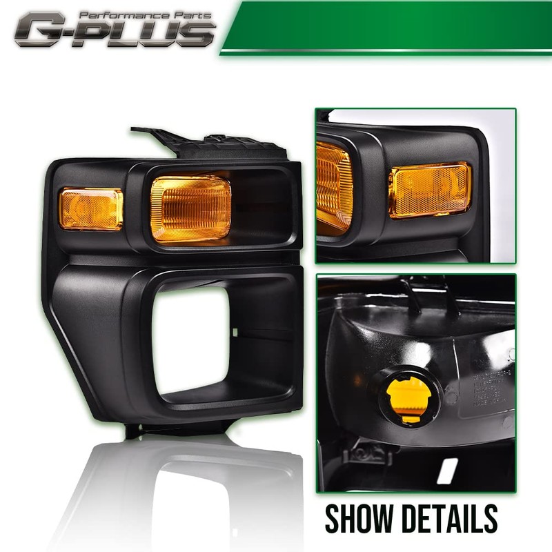 G-PLUS Headlight Trim Bezel with Parking Turn Signal Light Compatible