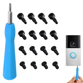Ring Doorbell Screwdriver, T6 T15 Ring Screwdriver with 16 Pcs Ring Doorbell Screws 2nd Generation,Ring Door Bell Screw Driver and Spare Screws for Ring Doorbell Replacement for Video Doorbell (Blue)