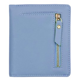 Woogwin Compact Mini Wallets for Women Small Card Holder with Coin Purse Bifold Slim Front Pocket Wallet(Sky Blue)