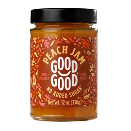 GOOD GOOD Sweet Peach Jam - Low Calorie, Low Carb & No Added Sugars - Keto Friendly Jelly - Vegan - Gluten Free - Preserves - 12 Ounce (Pack of 1)
