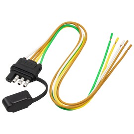 Oyviny 4 Pin 5 Wire Trailer Wiring Harness 18 Inches, 16AWG Pure Copper Wishbond Trailer Light Wiring for Utility Rewiring Both-Side Taillights 4 Way Flat Replacement Plug