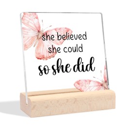 Inspirational Gifts for Women, Encouragement Motivational Gifts for Women She Believed She Could So She Did Desk Decorative Sign, Congratulations Gifts New Job Gifts Graduation Gifts for Her