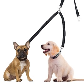 TAKMOO Correa para Perro, Correa Doble para Perros Ajustable, Correa Giratoria 360 ° sin Enredos, Reflectante Correas para 2 Perros Pequeño Medianos y Grandes, Cómodo, Amortiguador (Negro)