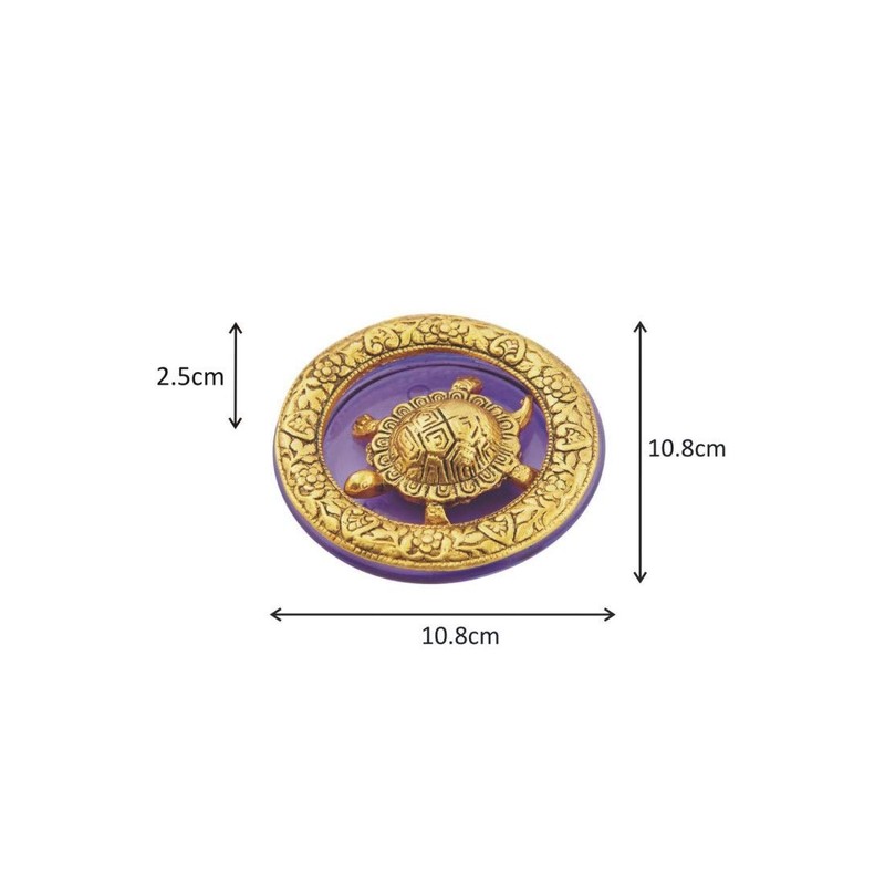 Handicrafts Paradise Tortoise in Metal and Purple Glass