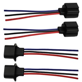 H13 9008 Headlight Socket Converter Kit, Headlights Wiring Harness Socket 2XMale & 2XFemale Adapter Connector Replace Headlamp Fog Light for Truck Pickup LED Wire Cable Plug