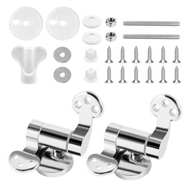 Jortmrd Set of 2 Toilet Seat Hinges Replacement Parts Toilet Lid Hinges for Toilet Seat with Soft Close Mechanism Replacement Hinge with Fittings Repair Parts Made of Zinc Alloy for Most Toilet Seats