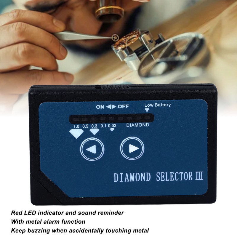 Diamond Tester Tool Metal Alarm Function LED Indicator Sound Remind