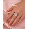 Effinny 6.5ct Luxurious Crushed Ice Radiant Cut Engagement Ring,Big CZ