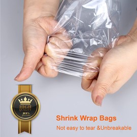 CANWUPON Shrink Wrap Bags,100 Pcs 10x14 Inches Clear PVC Heat Seal Bags for Soap Sleeve Packaging, Bath Bomb,Shoes,Jars,Gift,Tumbler,Heat Sublimation Film for Homemade DIY Projects