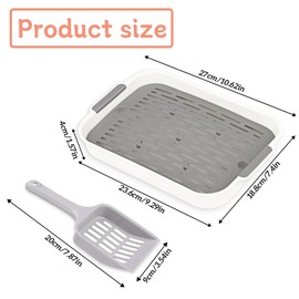 Tray, Rabbit Toilet, Rabbit Toilet with Shovel, Rabbit Litter Tray, Small Cat Litter Tray, Toilet Corner for Small Animals, Rabbits, Guinea Pigs (White Small with Shovel)