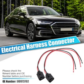 X AUTOHAUX 2 pieces wiring harness plug, 2-pin braid plug, wiring adapter, 1J0973702 for Volkswagen Jetta 2005-2014