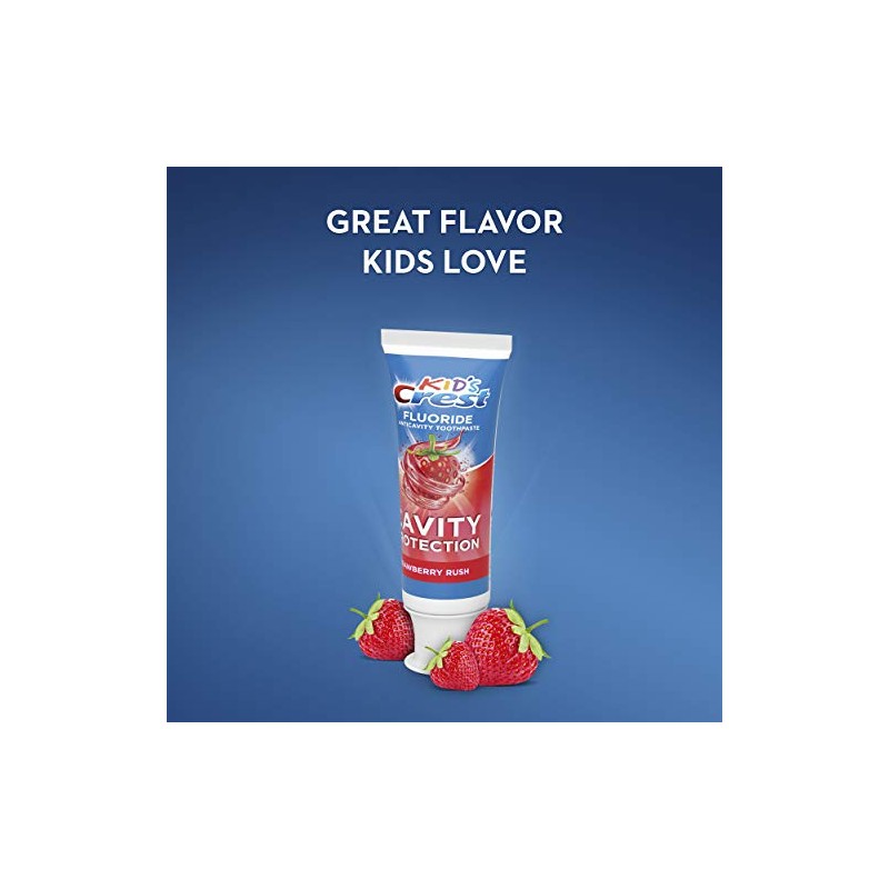 Crest Kid's Cavity Protection Fluoride Toothpaste Rush, Strawberry, 4.2 Ounce