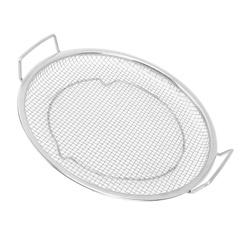 Stainless Steel Fruit Basket Double Handles Metal Mesh Drain Round