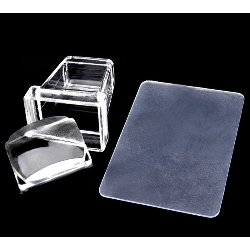 yueton Clear Jelly Soft Silicone Rectangular Nail Art Stamping Stamper