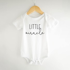 Bump and Beyond Designs Pregnancy Announcement Newborn, Little Miracle (Preemie, White)