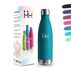 Water Bottle, 500 ml, BPA-Free, Stainless Steel, 304 Stainless Steel, Water Bottle, Double-Walled Vacuum Insulated, Insulated Bottle for School, Travel, Jogging, Camping - Moss Green Insulated Flask