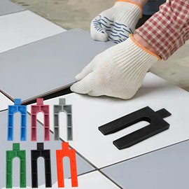 30PCS Professional Plastic Packers Set - 6-Size Horseshoe Spacers (1mm-6mm) 76x33mm for Precision Leveling - PE Shims for Tile, Flooring & Window Installation (5 Each Size, Heavy-Duty)