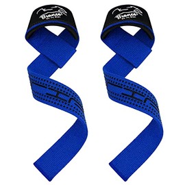 Weight Lifting Straps Fitness Padded Cotton Wrist Support Gel Advanced Grips Dumbbell Bar Wraps Heavy Duty Gym Bodybuilding Straps Power Deadlift Barbells Non Slip Exercise (Blue)