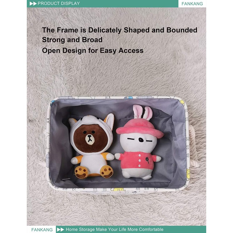 FANKANG Rectangular Fabric Storage Bin Box Laundry Basket, Nursery Storage,