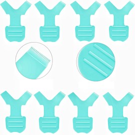 Cepillo en Y para levantar pestañas en forma de Y, cepillo para levantar pestañas, cepillo de silicona para injerto de 10 unidades, cepillo para levantar pestañas permanentes para limpiar extensiones de pestañas (verde (10 unidades))