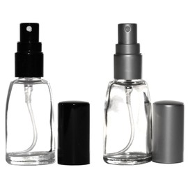 Riverrun Perfume/Cologne Atomizers, Glass Bottle, Black and Matte Silver Sprayer 1/3 oz 10ml (4 Bottles: 2 of each color)