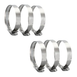 Stainless Steel Hose Clamps, Manual Tightening, Adjustable Spiral Type, Universal Type, 1.3 - 2.3 inches (33 - 57 mm), Use 6 Pieces