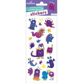 Playhouse Grape Scented Scratch & Sniff Sticker Sheets for Crafts, Trading & Collecting - Silly Monsters