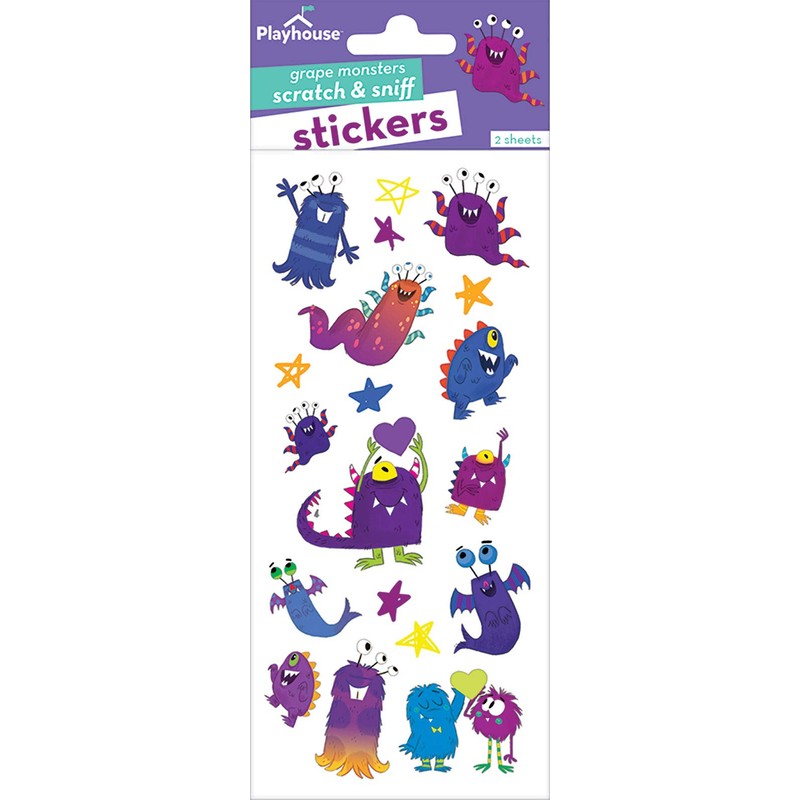 Playhouse Grape Scented Scratch & Sniff Sticker Sheets for Crafts,
