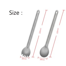 22 cm Pure Titanium Fork with Long Handle, Ultralight Portable Cutlery for Outdoor Camping, Titanium Fork for Home Use (Blue)