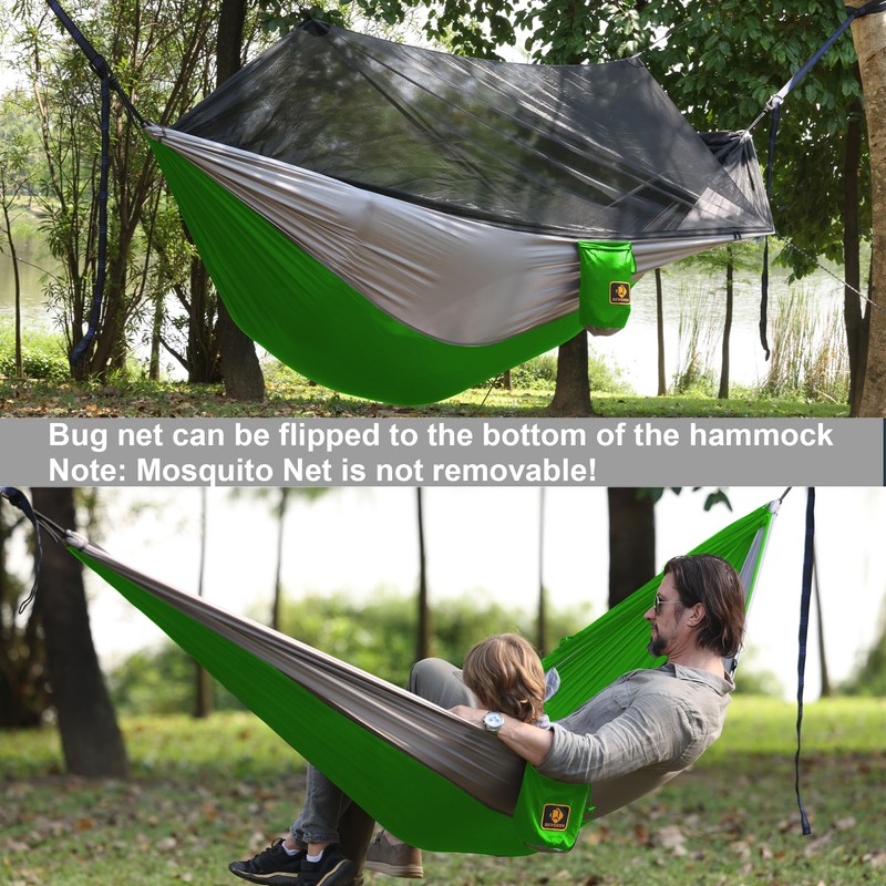 Camping Hammock with Net,Travel Portable Lightweight Hammocks with Tree Straps