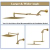 TreaZieo 13-Inch Shower Head Arm, Gold, Stainless Steel, Adjustable, Locking
