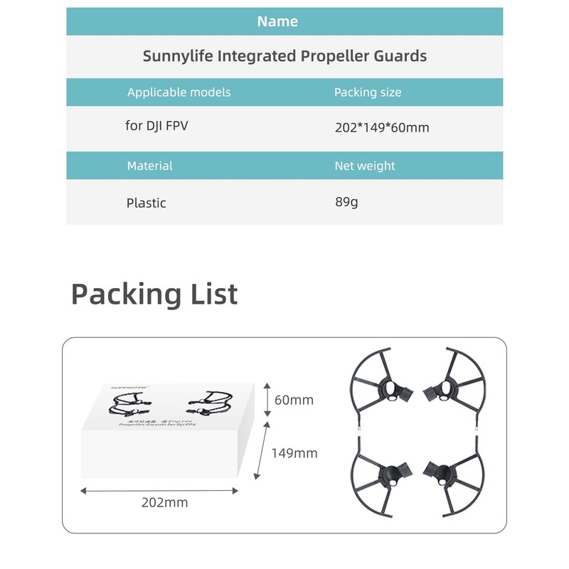 Cochanvie Stable Intergated Quick-Release Propeller Guards for DJI FPV Drone