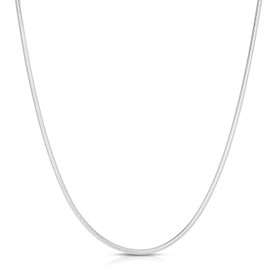 925 Sterling Silver necklace 2MM, 2.5MM, 3MM, 4MM, 5MM Solid Round Snake silver Chain Necklace- Flexible Snake Chain Necklace, Round 925 Sterling Silver Necklace,Made In Italy, Men and Women Jewelry
