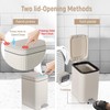 Small Bathroom Trash Can with Lid Slim Soft Close Garbage