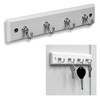 Wall Mounted Key Rail Rack Hanger Holder with 4 Hooks