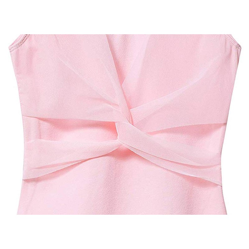 MdnMd Maillot sin mangas para niñas con malla cruzada frontal,