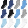 CozyWay Non-Slip Crew Grip Toddler Boys Socks - 12 Pack