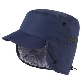 Connectile Unisex Earmuffs Cap, Outdoor, Winter, Cold Weather Hat, Warm Work Cap, blue (navy blue)