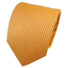 TigerTie Satin Silk Tie Yellow Daffodil Yellow Dark Yellow Patterned - Tie Silk Binder Tie, yellow