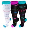 KoMico 3 Pairs Plus Size Compression Socks for Women &