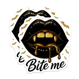 (2 Pack) Vampire Lips Magnets - Gothic Decor - Bite Me - Spooky Design - 5" On Longest Side - Sticks to Smooth Flat Surfaces - Made in USA - MAG10829
